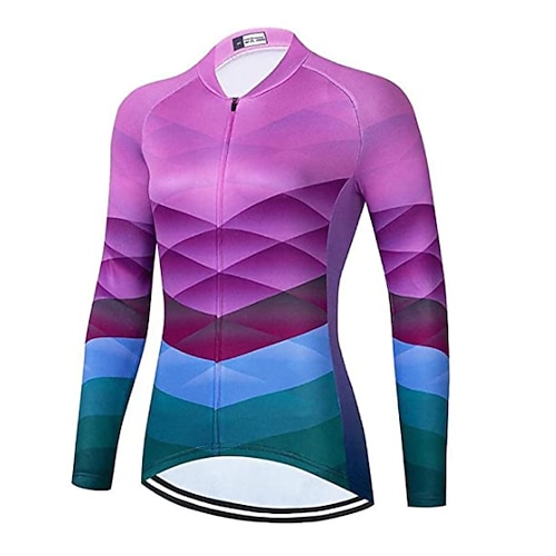 

21Grams Women's Long Sleeve Cycling Jersey Bike Top with 3 Rear Pockets Mountain Bike MTB Road Bike Cycling Breathable Quick Dry Moisture Wicking Rosy Pink Spandex Polyester Sports Clothing Apparel