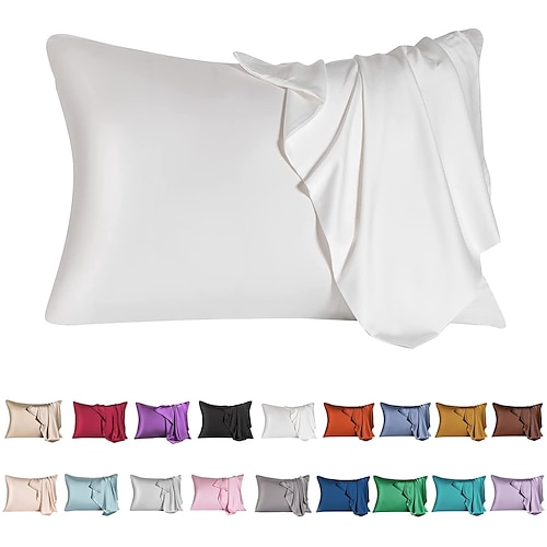 

100% Silk Pillowcase for Hair and Skin with Hidden Zipper, Both Sides 21 Momme Mulberry Silk, 1PCS, Standard Size