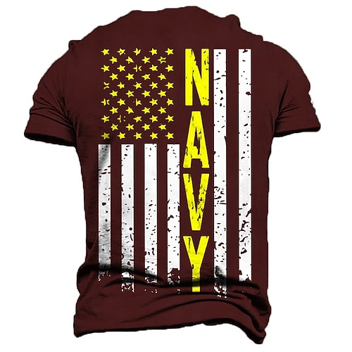 

Men's Unisex T shirt Tee Graphic Prints National Flag Crew Neck Army Green Red 3D Print Outdoor Street Short Sleeve Print Clothing Apparel Vintage Sports Designer Casual / Summer / Summer