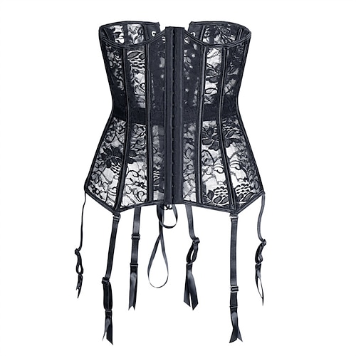 

Corsetto Per donna Corsetti Top a corsetto Serata e festa San Valentino Serata Nero Sensuale Traspirante Sottobusto Gancetti Laccetti Schiena scoperta Fasciante in vita Pizzo Di pizzo Fiore decorativo