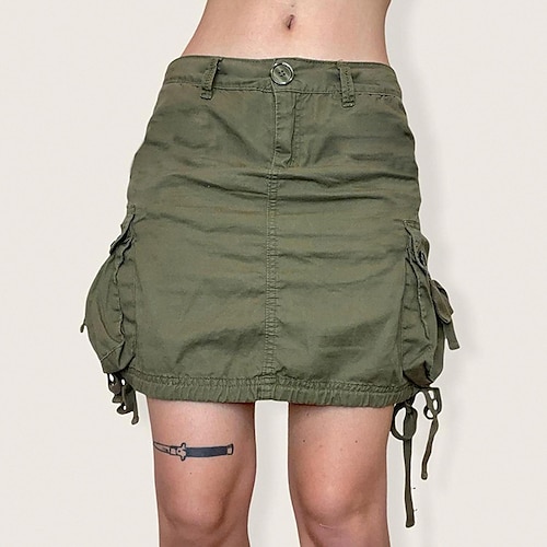 

Women's Skirt Cargo Skirt Above Knee Cotton Army Green Skirts Summer Pocket Fashion Cargo Sports Outdoor Casual Daily S M L