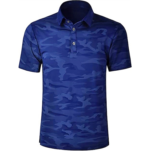 

Men's Polo Shirt Golf Shirt Casual Daily Polo Collar Classic Short Sleeve Sports Fashion Camo / Camouflage Button Front Button-Down Summer Regular Fit White Red Blue Light Blue Polo Shirt