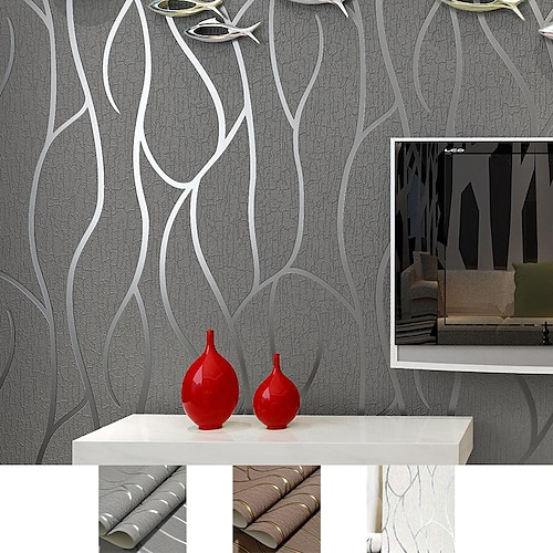 

Modern Style Wallpaper Adhesive Required Wall Mural,Cabinet Furniture Countertop Paper Roll Textured Wallpaper,20.8""374"" /53950cm 1 Roll(Need Glue)