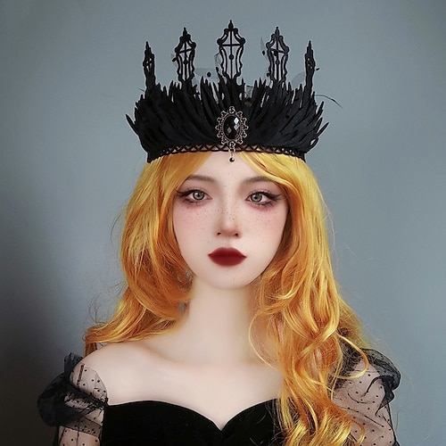 

Baroque Vintage Crown Halloween Masquerade King Princess Witch Crown Gothic Accessories