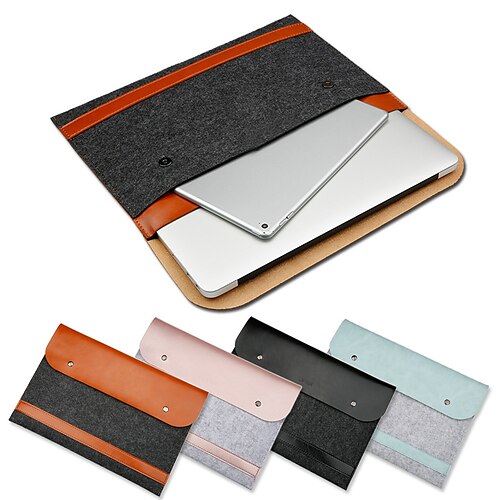 

Laptop Sleeves 12"" 13.3"" 15 Inch inch Compatible with Macbook Air Pro, HP, Dell, Lenovo, Asus, Acer, Chromebook Notebook Waterpoof Shock Proof PU Leather Solid Color for Business Office