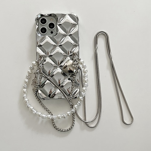 

Phone Case For Apple Back Cover Handbag Purse iPhone 13 12 11 Pro Max X XR XS Max Plating with Removable Cross Body Strap Soft Edges Solid Colored TPU PC