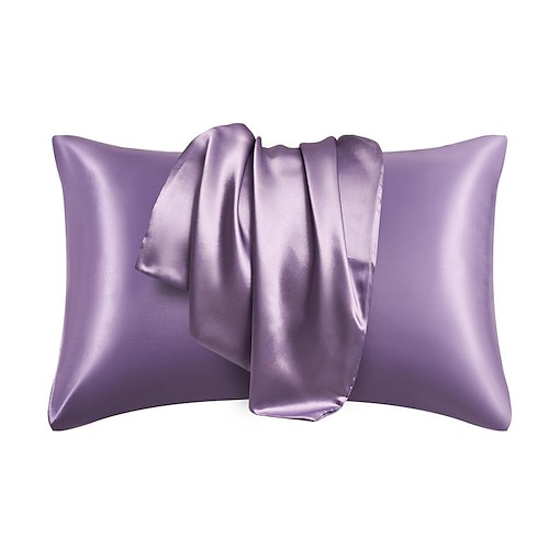 Satin Pillowcases Set of 2 Various Sizes and Colors Super Soft and Cozy, Wrinkle, Fade, Stain Resistant with Envelope Closure