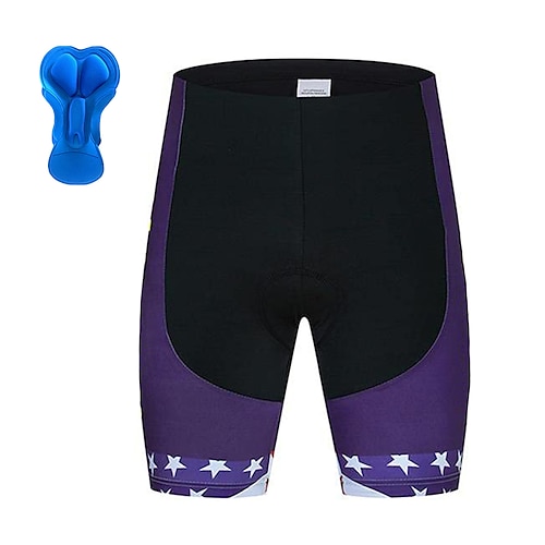 

21Grams Men's Bike Shorts Cycling Shorts Bike Padded Shorts / Chamois Bottoms Mountain Bike MTB Road Bike Cycling Sports Stars 3D Pad Cycling Breathable Quick Dry Purple Polyester Spandex Clothing