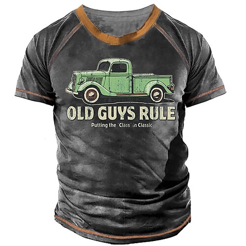 

Men's Unisex T shirt Tee Car Graphic Prints Crew Neck Army Green Dark Gray Navy Blue Black 3D Print Outdoor Street Short Sleeve Print Clothing Apparel Sports Designer Casual Big and Tall / Summer