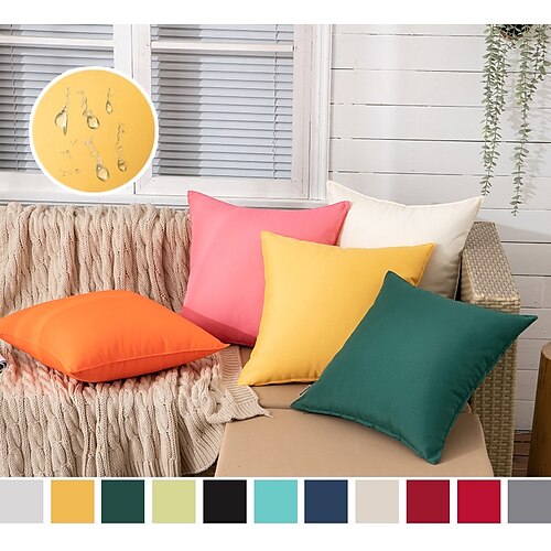 

Waterproof Oxford Cloth Pillow 1 pc Polyester Pillow Cover Solid Color Modern Square Seamed Traditional Classic