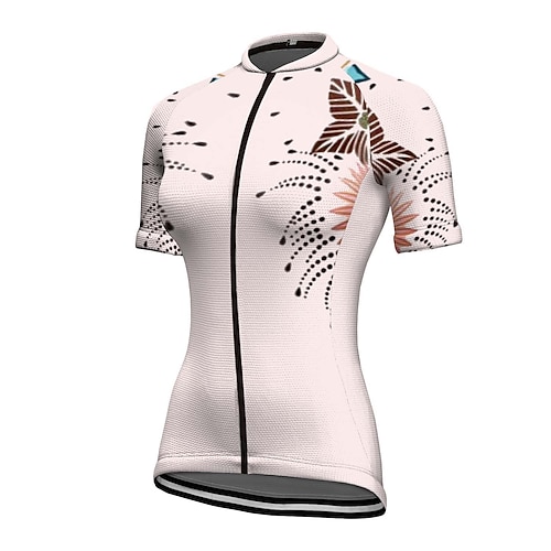 

21Grams Women's Cycling Jersey Short Sleeve Bike Top with 3 Rear Pockets Mountain Bike MTB Road Bike Cycling Breathable Quick Dry Moisture Wicking Reflective Strips Rosy Pink Polyester Spandex Sports