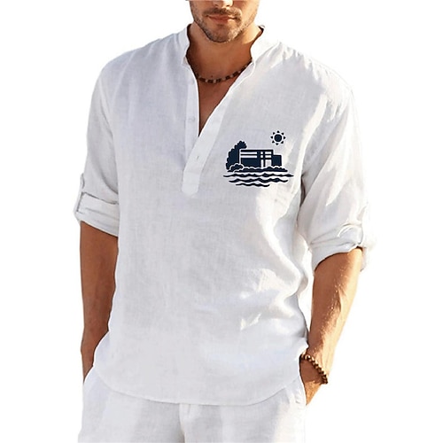 

Men's Shirt Hot Stamping Cartoon Graphic Collar Street Casual Button-Down Print Long Sleeve Tops Designer Casual Fashion Big and Tall White Black Gray / Summer