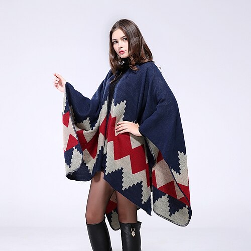 

Bohemian Cardigan Cloak Women Knitting Warm Coats Autumn Winter New Female Warm Outwear Poncho Capes Lady Loose Soft Cape