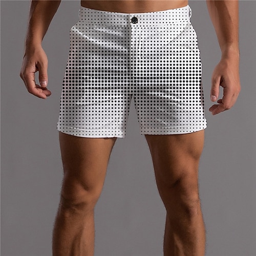

Men's Shorts Chino Shorts Bermuda shorts Work Shorts Pocket 3D Print Plaid Lattice Graphic Prints Comfort Soft Short Business Casual Daily Fashion Streetwear Black / White Micro-elastic