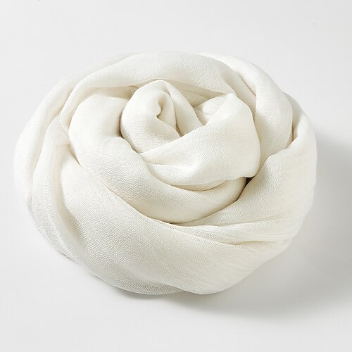 

Women's Women's Shawls & Wraps Outdoor Dailywear Holiday White Yellow Pink Scarf Pure Color