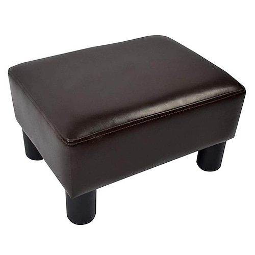 

Waterproof Ottoman Cover Stretch Stool Slipcover Elastic Footstool Protector Covers Leather Square White Grey Black Plain Solid Soft Durable
