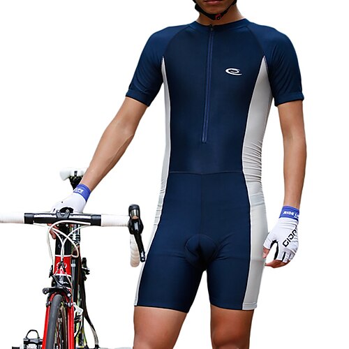 

Men's Women's Cycling Jersey Short Sleeve Mountain Bike MTB Road Bike Cycling Blue Dark Blue Patchwork Bike 3D Pad Breathable Quick Dry Moisture Wicking Polyester Spandex Sports Patchwork Clothing