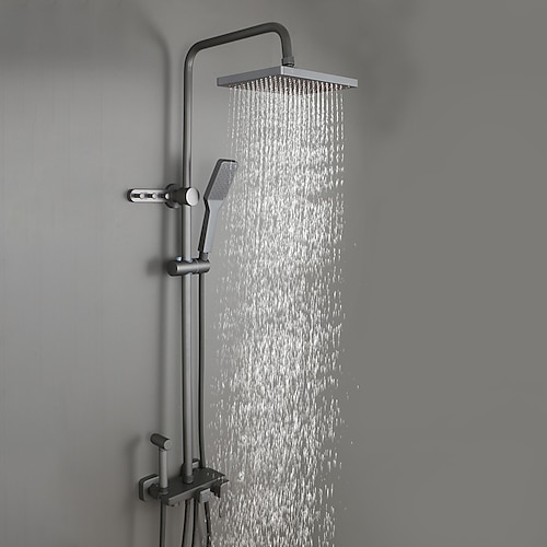 

Shower Faucet,Rainfall Shower System Premium High Pressure Dual Shower Set Handshower Included pullout Rainfall Shower Contemporary Painted Finishes Mount Inside Ceramic Valve Bath Shower