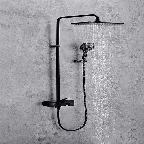 

Shower Faucet,Shower System / Rainfall Shower Head System Set - Handshower Included Rainfall Shower Contemporary Painted Finishes Mount Outside Ceramic Valve Bath Shower Mixer Taps