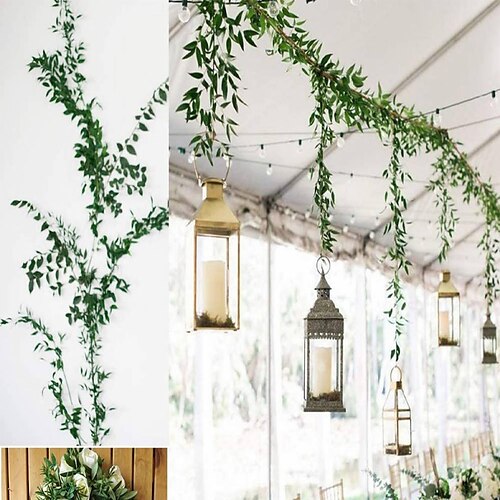 

Artificial Plants Willow Rattan 1 Pc For Wedding Party Home Decoration,Fake Flowers For Wedding Arch Garden Wall Home Party Hotel Office Arrangement Decoration