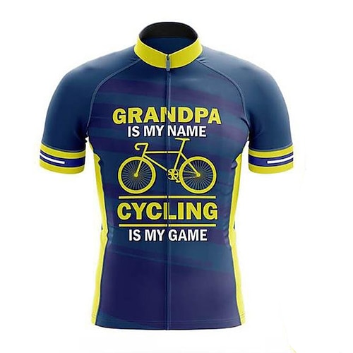 

21Grams Men's Cycling Jersey Short Sleeve Bike Top with 3 Rear Pockets Mountain Bike MTB Road Bike Cycling Breathable Quick Dry Moisture Wicking Reflective Strips Blue Polyester Spandex Sports