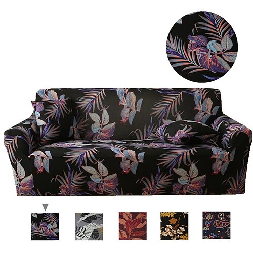 

Stretch Sofa Cover Slipcover Elastic Sectional Couch Armchair Loveseat 4 or 3 seater L shape Floral High Elasticity Four Seasons Universal Super Soft Fabric
