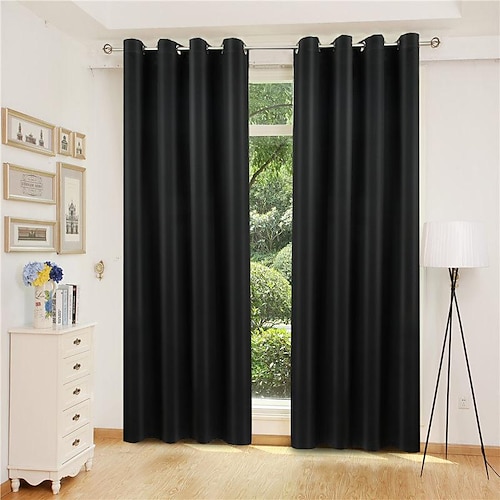 

factory direct sales high precision black curtain blackout cloth heat insulation curtain nordic style curtain cross border solid color curtain