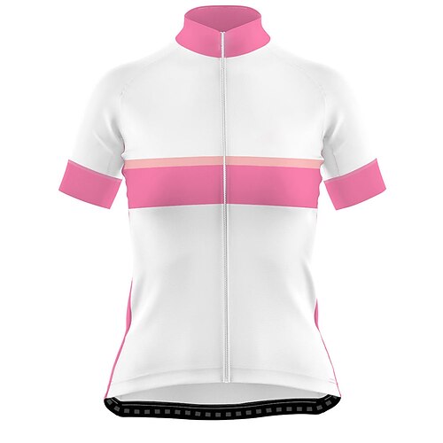 

21Grams Women's Short Sleeve Cycling Jersey Bike Jersey Top with 3 Rear Pockets Mountain Bike MTB Road Bike Cycling Breathable Quick Dry Moisture Wicking WhitePink Color Block Spandex Polyester