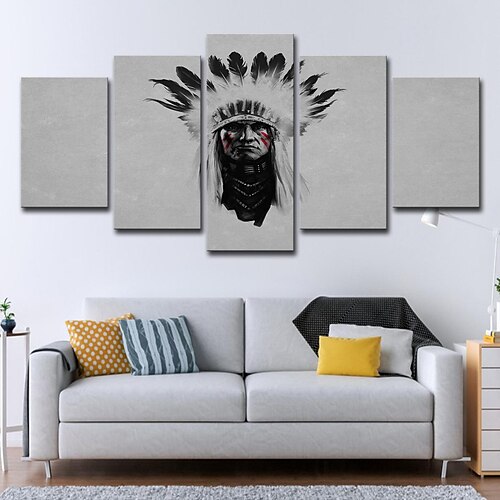 

5 Paneles Prints Posters/Picture Indian People Wall Art Wall Hanging Gift Home Decoration Rolled Canvas No Frame Unframed Unstretched Multiple Size