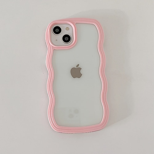 

Phone Case For Apple Back Cover iPhone 14 Pro Max 14 Plus 13 12 11 Pro Max Mini X XR XS Bumper Frame Soft Edges Non-Yellowing Lines / Waves Transparent TPU PC