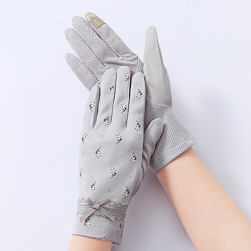 

1 Pair New Fashion Flowers Women's Summer Driving Gloves Non-slip Block UV Touch Screen Elastic Gloves Breathable Gloves for Women