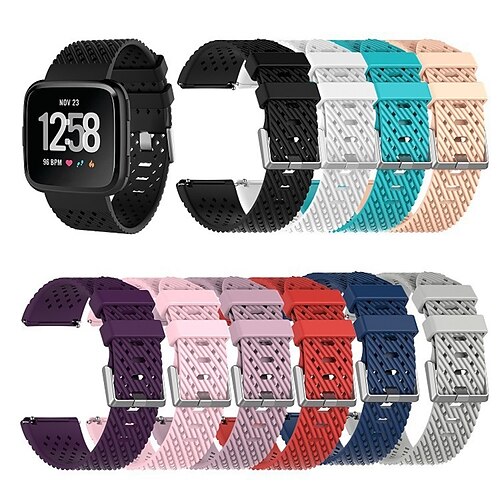 

1PC Smart Watch Band Compatible with Fitbit Versa 2 / Versa / Versa Lite Silicone Smartwatch Strap Adjustable Breathable Shockproof Sport Band Replacement Wristband