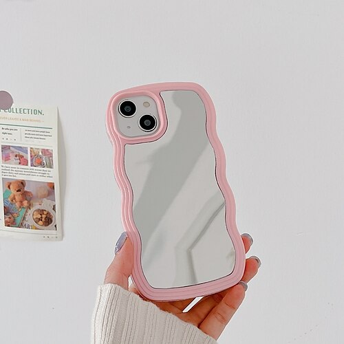 

Phone Case For Apple Back Cover iPhone 14 Pro Max 14 Plus 13 12 11 Pro Max Mini X XR XS Bumper Frame Mirror Soft Edges Lines / Waves TPU PC