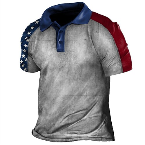 

Men's Collar Polo Shirt Golf Shirt Color Block Turndown White Street Casual Short Sleeve 3D Button-Down Clothing Apparel Fashion Casual Comfortable / Beach