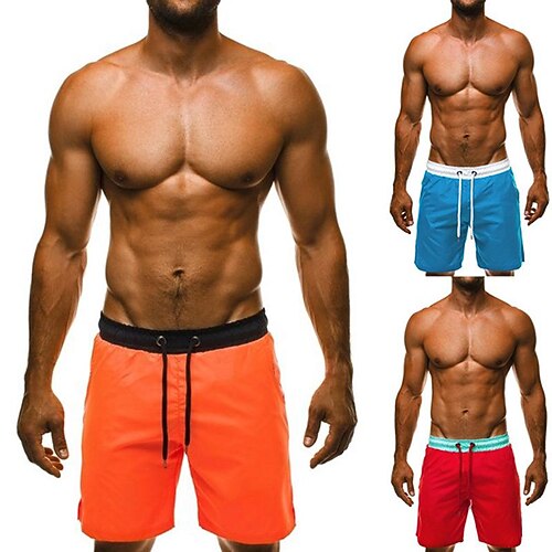 

Men's Swim Trunks Swim Shorts Quick Dry Board Shorts Bathing Suit with Pockets Drawstring Swimming Surfing Beach Water Sports Patchwork Summer