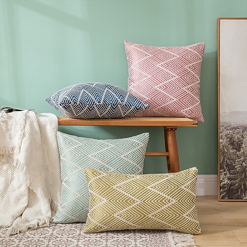 

Wave Pillowcase 1 pcs Polyester Pillow Cover Modern Square Seamed Traditional Classic
