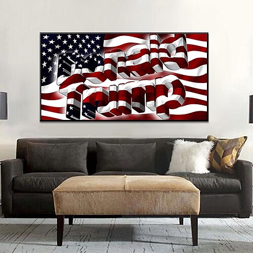 

modern nordic living room background decorative painting bedroom bedside painting american flag mural