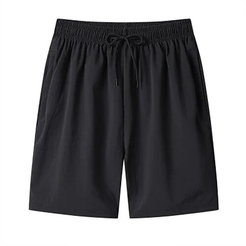 

Men's Casual Sports Shorts Track Pants Pocket Knee Length Pants Casual Daily Micro-elastic Solid Color Quick Dry Sports Mid Waist Black M L XL XXL 3XL