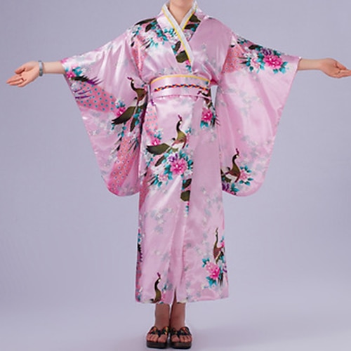 

Adults Women's Japanese Traditional Yukata Robe Kimono For Party Polyester Masquerade Kimono Coat