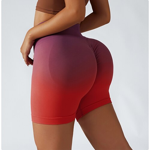 Women's Short Leggings Scrunch Butt Ruched Butt Lifting Tummy Control Butt  Lift High Waist Yoga Fitness Gym Workout Shorts Bottoms Black Rose Red Grey
