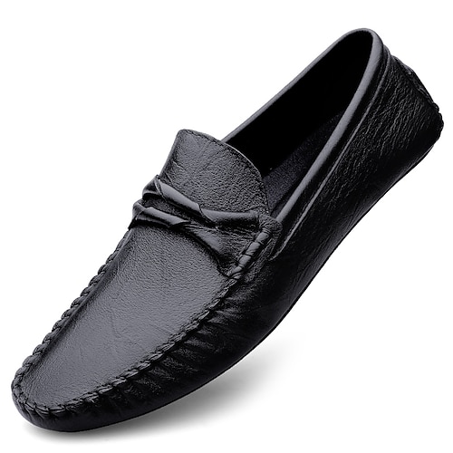 

Men's Loafers & Slip-Ons Moccasin Comfort Shoes Crib Shoes Casual Daily Office & Career Leather Black Brown Fall Spring