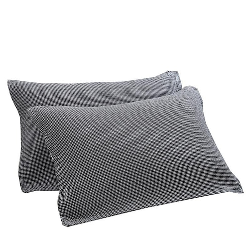 

Cotton Pillowcase Black for Hair and Skin Pillow Cases No Zipper Pillow Covers With Tie Light Comfortable Breathable Machine Washable for Summer