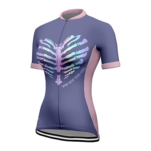 

21Grams Women's Cycling Jersey Short Sleeve Bike Top with 3 Rear Pockets Mountain Bike MTB Road Bike Cycling Breathable Quick Dry Moisture Wicking Reflective Strips Green Purple Rosy Pink Graphic