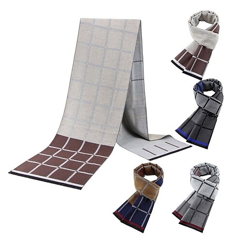 

Men's Scarves Office Daily Wear Vacation Plaid / Striped / Chevron / Round Cotton / Linen Blend Scarves 1 PCS