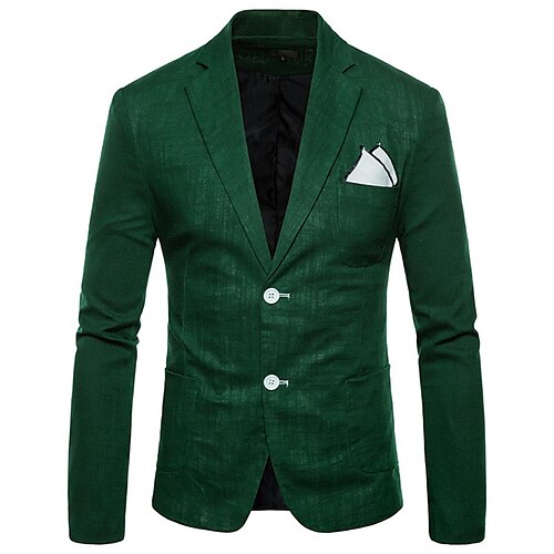 

Men's Casual Blazer Regular Regular Fit Solid Color Green White Black 2022
