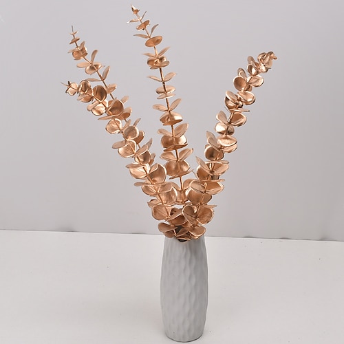 

5Pcs Artificial Plants Home Decorations Wedding Party Golden Artificial Leaves Tabletop Display 47cm/19""