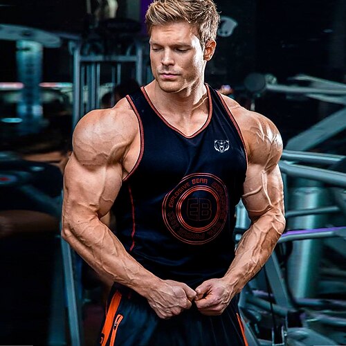 

Men's Running Tank Top Sleeveless Top Street Casual Cotton Breathable Soft Sweat wicking Fitness Basketball Running Sportswear Activewear Red / black Black White