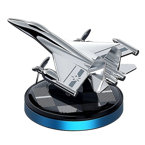 

Solar Power Car Air Freshener Cool Jet Diffuser Dashboard Aromatherapy Aircraft High-end Fighting Jet Fragrance Stylish Alloy Plane Aroma Auto Airplane Purifier Car Interior Decoration