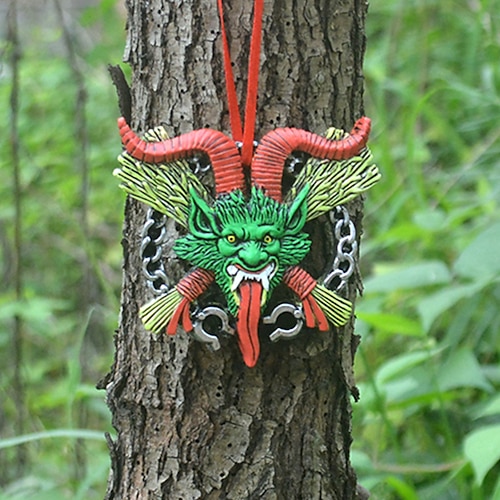 

Avoid Evil Creative Dragon Hanging Ornament Hand-Painted Resin Crafts Good Luck Carved Pendant for Home Living Room Garden Decoration