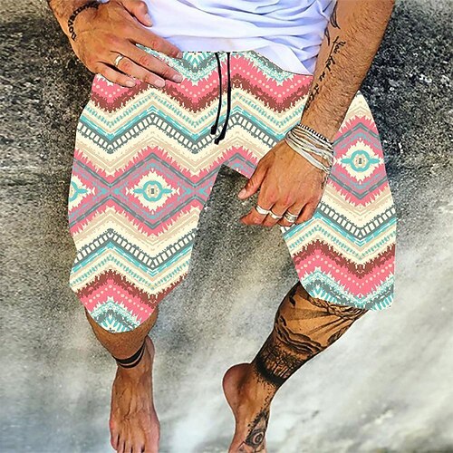 

Men's Swim Trunks Swim Shorts Quick Dry Board Shorts Bathing Suit with Pockets Drawstring Swimming Surfing Beach Water Sports Stripes Printed Summer